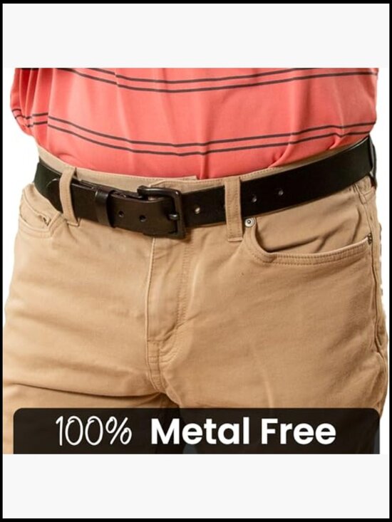 Genuine Italian Leather Belt, Vegetable Tanned, Metal-Free TSA Friendly main image 6